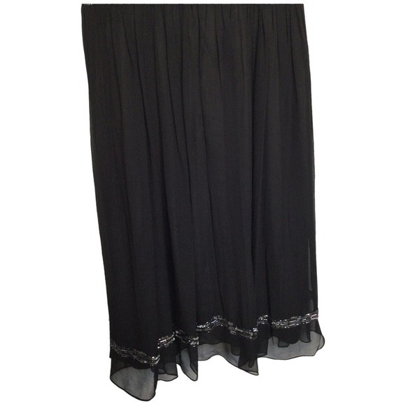 Adrianna Papell Evening Silk Beaded Sequined Sleeveless Cocktail Dress Black 6 - Picture 13 of 13